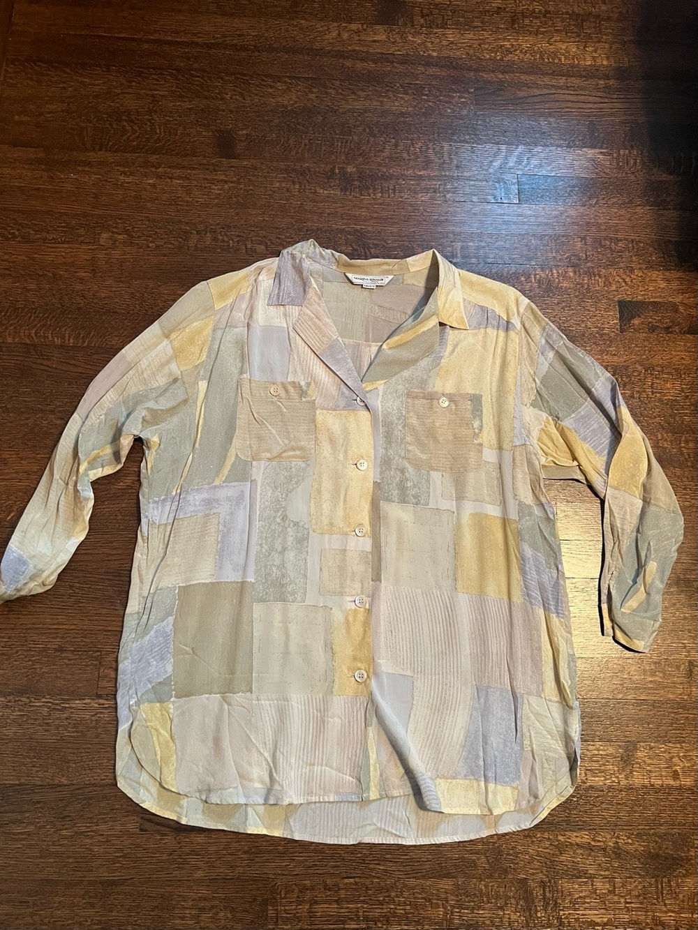 Marina Rinaldi vintage size 29/XL long sleeve silk shirt